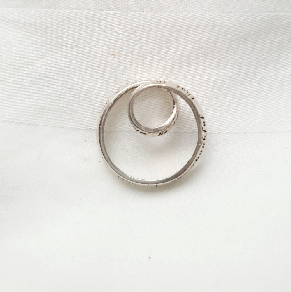 Sterling Engraved Double Halo Pendant